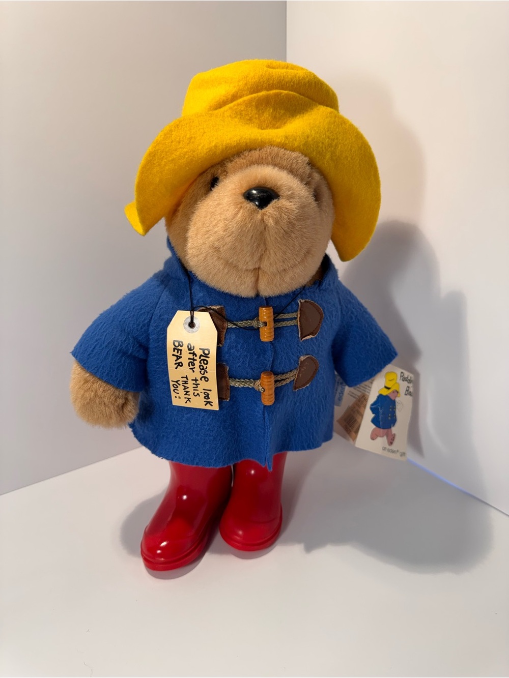Vintage 1980’s Eden Toys Paddington Bear Plush 14” w/  Original Tags & Red Boots